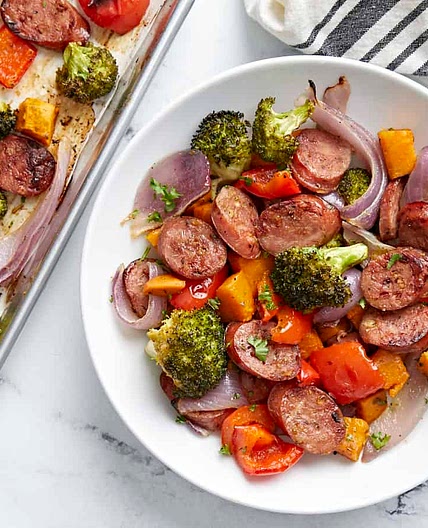 Sheet Pan Chicken Sausage Dinner