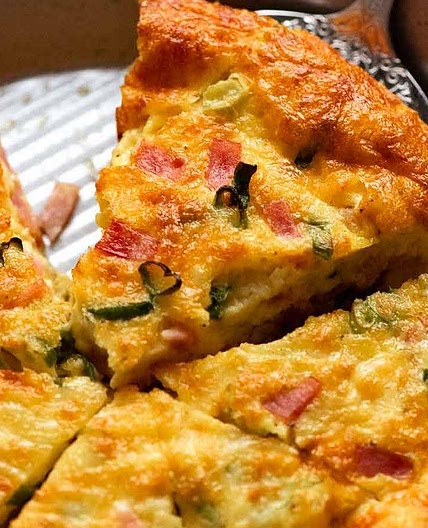 Crustless Quiche - Ham and Cheese