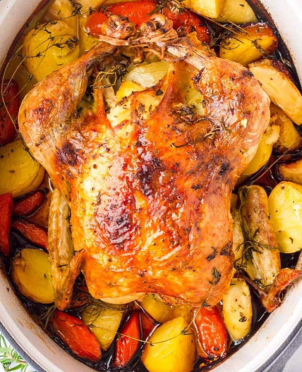 Dutch Oven Whole Roast Chicken