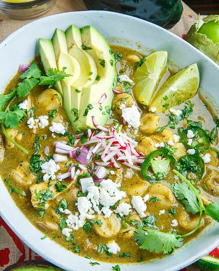 Pozole Verde de Pollo (Green Mexican Hominy and Chicken Soup)