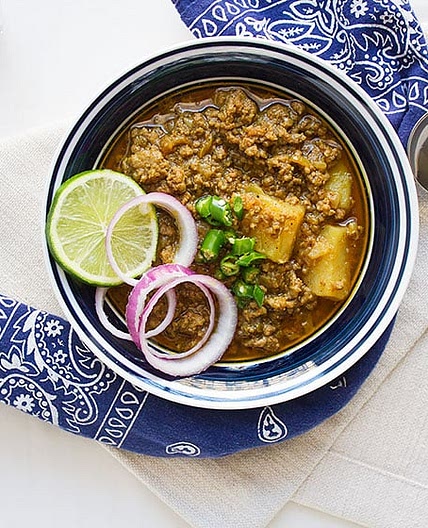Aloo Keema Dhaba Style