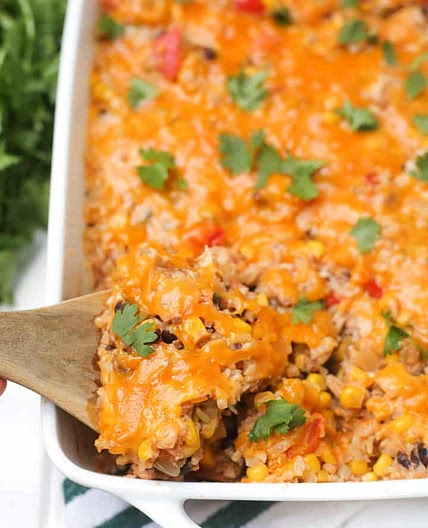 Mexican Cauliflower Rice Casserole