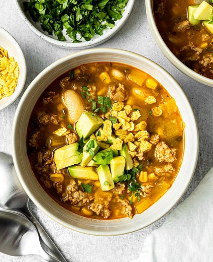 White Ground Chicken Chili