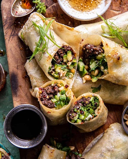 20 Minute Thai Basil Beef Rolls