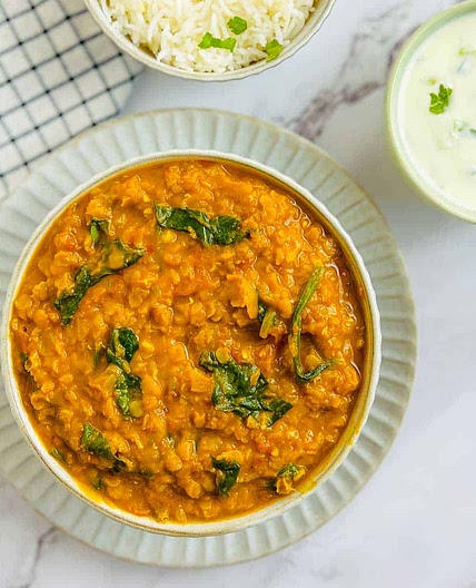 Red Lentil Dal with Spinach