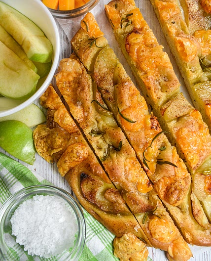 Apple, Cheddar and Rosemary Focaccia
