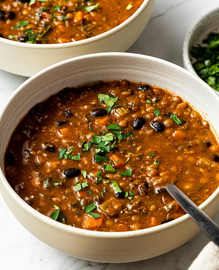 Black Bean and Lentil Soup
