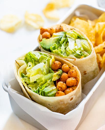 Chickpea Caesar Salad Wraps