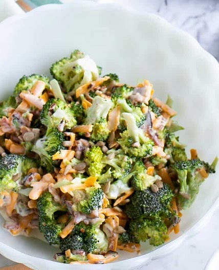 Keto Broccoli Salad with Cheese and Bacon