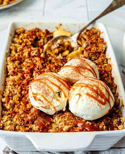 Apple Crisp with Vanilla Ice Cream
