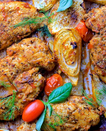 Baked Italian Chicken with Fennel (Easy Low Carb Recipe)