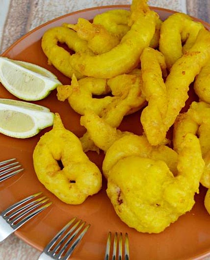 Calamares fritos muy crujientes
