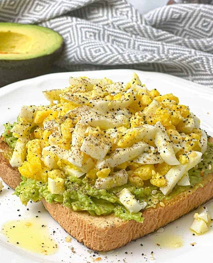 Open Faced Avocado Toast with Boiled Eggs