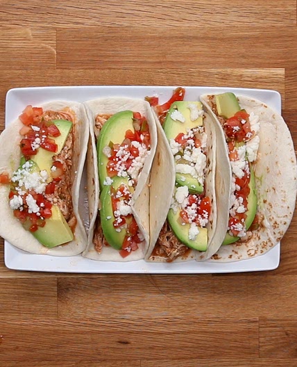 Slow Cooker Shredded Chicken Tacos Recipe by Tasty