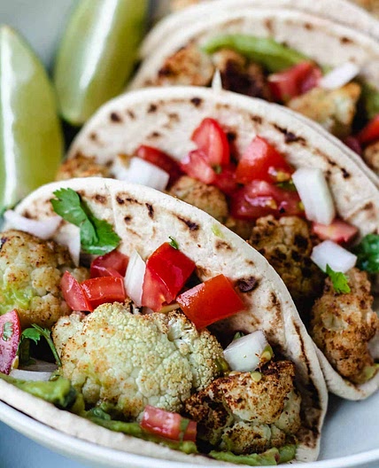 Roasted Cauliflower Tacos with Pico de Gallo