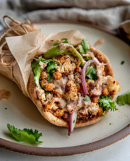 Chili Lime Chickpea Cauliflower Wrap