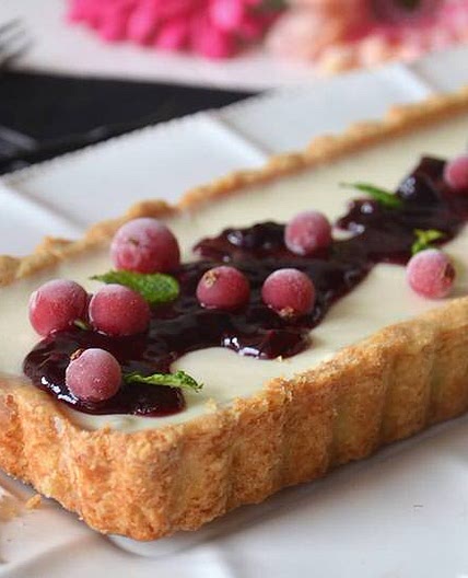 Crostata con panna cotta