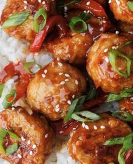 No Fry Chinese Orange Chicken Meatballs