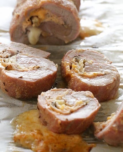 Rueben Stuffed Pork Tenderloin