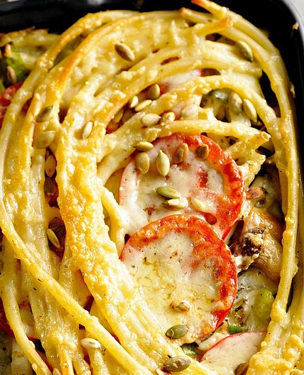 Makkaroni-Auflauf mit Pilzen