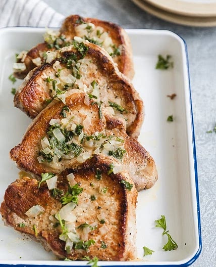 Pork Chops with Dijon Herb Sauce