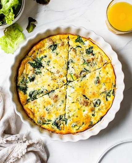 Crustless Sausage and Spinach Quiche