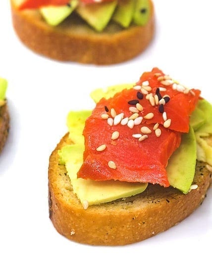 Smoked Salmon and Avocado Bruschetta