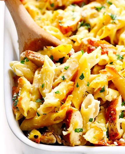 Chicken Alfredo Baked Ziti
