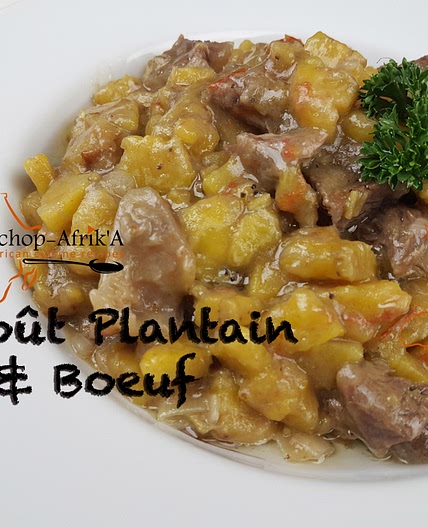 Ragoût de plantain et Boeuf