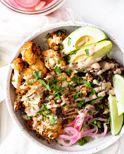 Roasted Cauliflower Burrito Bowls