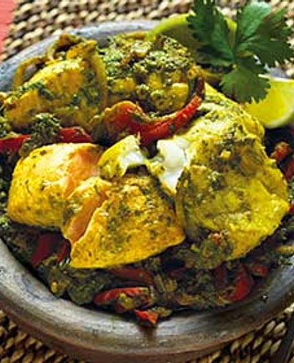 Green masala fish curry