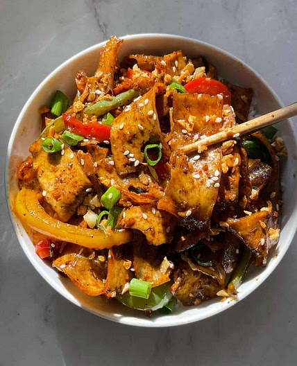 Garlic Pepper Tofu (Peeled Tofu Technique!)