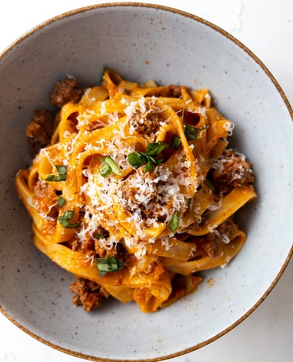 Creamy Fettuccine Bolognese