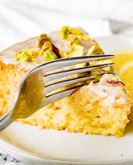 Vegan Olive Oil Cake with Lemon and Pistachio