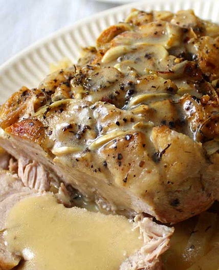 Garlic Herb Pork Roast and Creamy White Wine Gravy