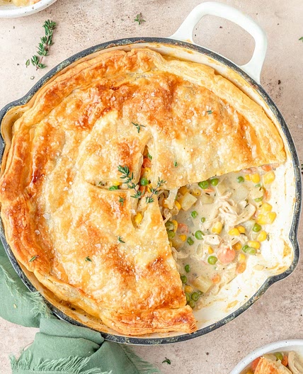 Skillet Chicken Pot Pie with Puff Pastry