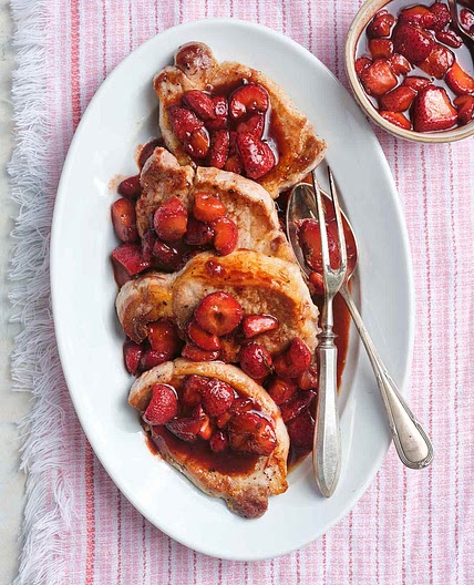 Pork Chops with Strawberry Balsamic Glaze