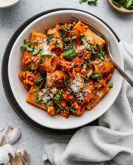 Easy Tofu Tomato Pasta With Vegetables