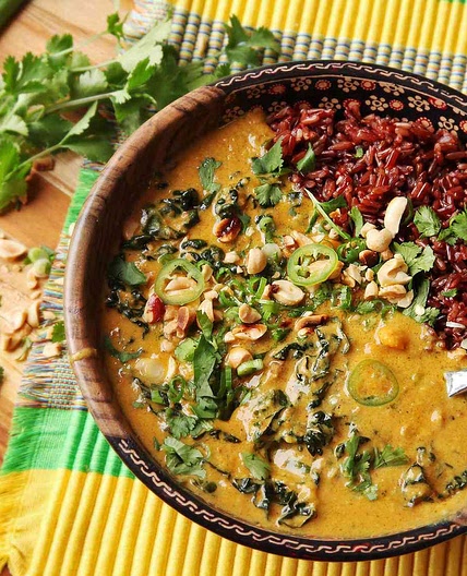 Vegan Peanut, Sweet Potato, and Kale Soup With Coconut Recipe
