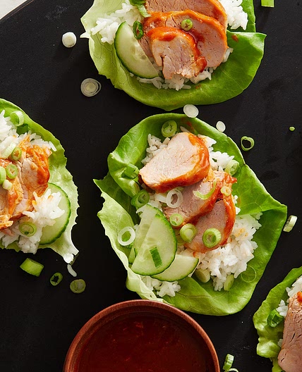 Air Fryer Korean-Inspired Pork Tenderloin Lettuce Wraps