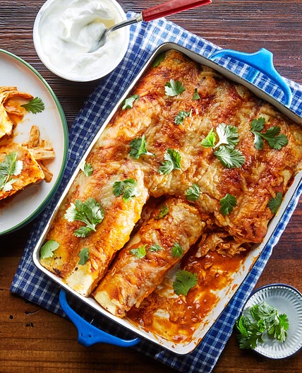 Weeknight Tex-Mex Chicken Enchiladas