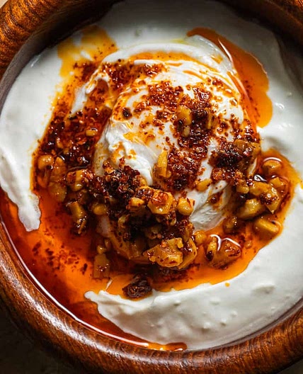 Çilbir (Spiced Turkish Eggs)