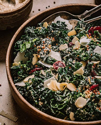 The Ultimate Kale Salad with Tahini Lemon Dressing