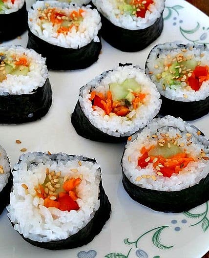Homemade Vegan Sushi Rolls
