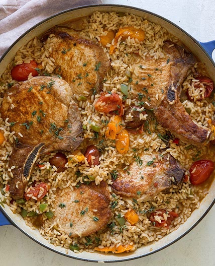 One-Pot Smoky Pork Chops and Rice