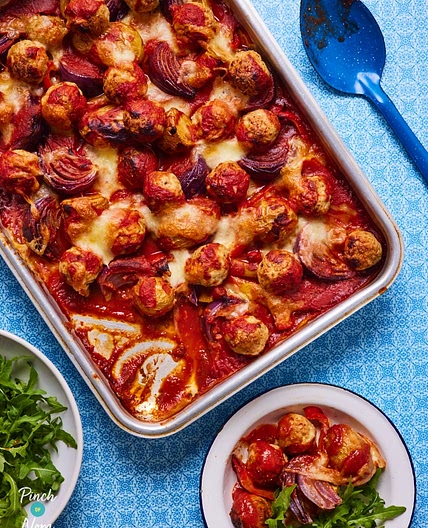 Margherita Meatball Traybake | Slimming & Weight Watchers Friendly