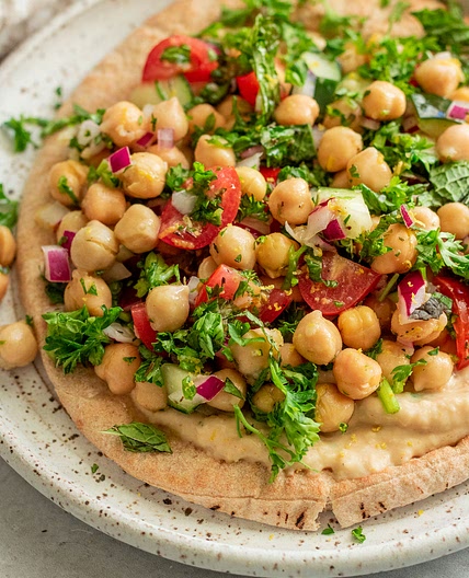 Lemon Garlic Marinated Chickpea Wraps