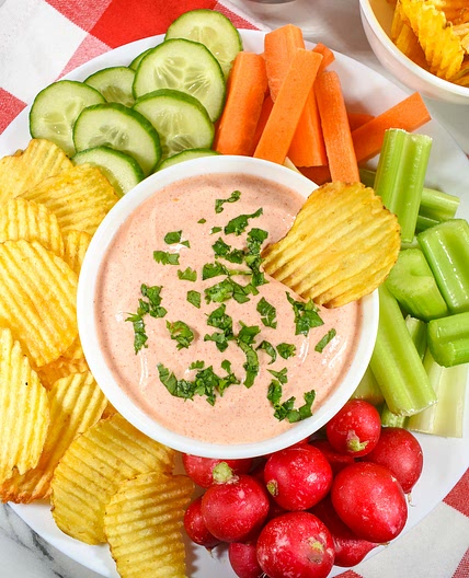 Sriracha Veggie Dip with Greek Yogurt