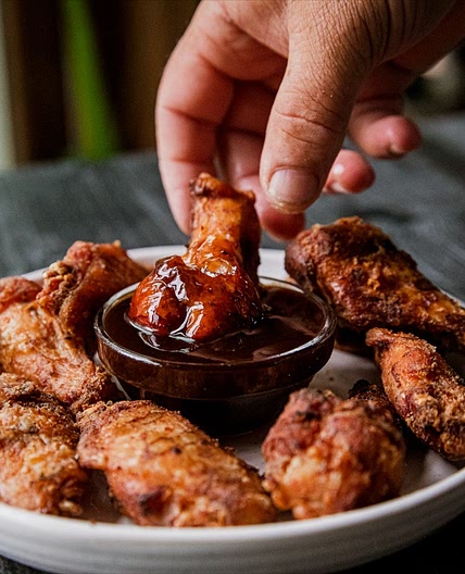 Breaded Smoked and Fried Chicken Wings