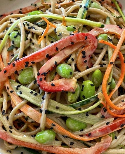 Cold Tahini Noodle Salad Lunch Recipe